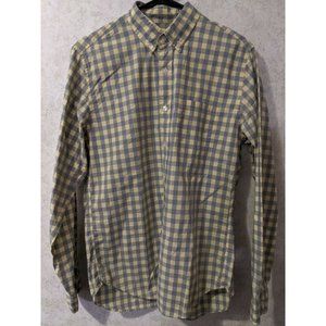 J.Crew Men's Button Down Shirt Size Small Yellow Blue Plaid Long Sleeve